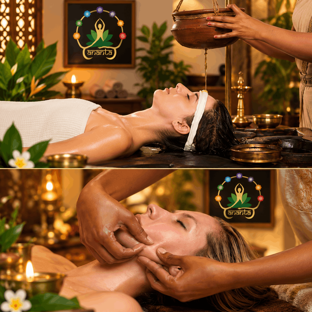 Shirodhara with Mukhyabhyanga Ayurvedic face massage experience