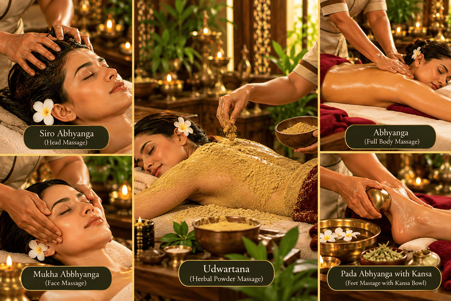 Full Ayurvedic half-day retreat with Udwarthanam, massage and Kansa foot ritual